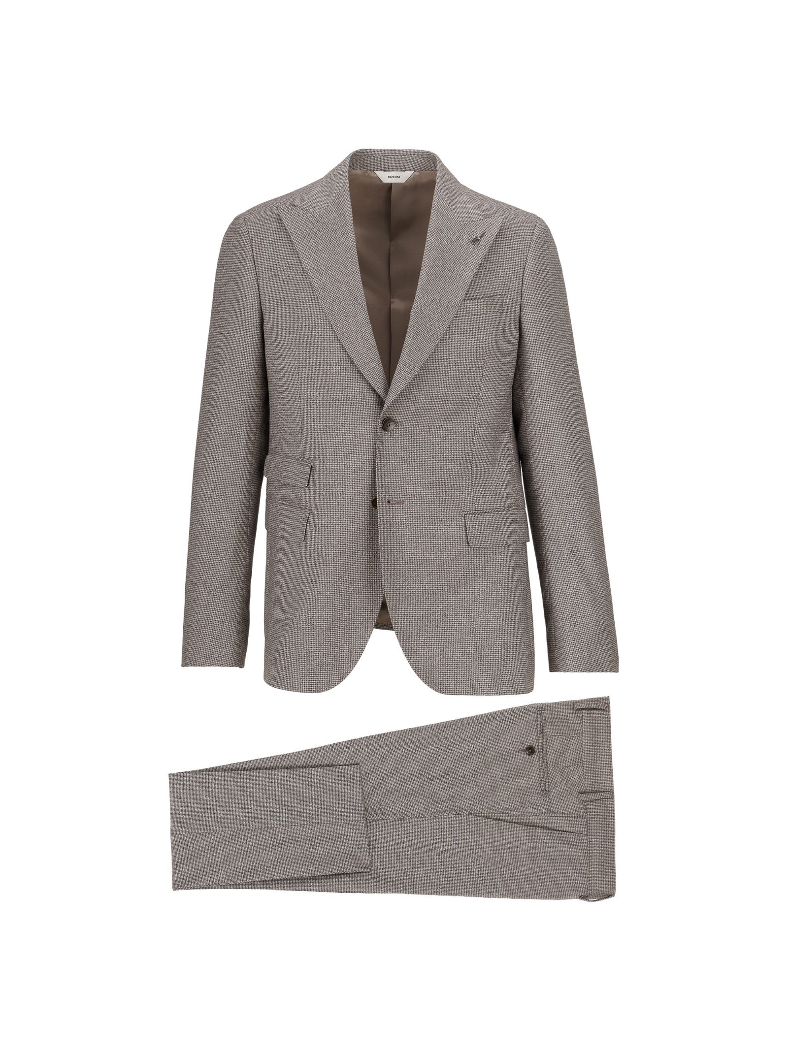 Abito pied de poule flanella di lana stretch 44 / BEIGE