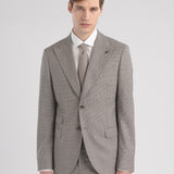 Abito pied de poule flanella di lana stretch 44 / BEIGE