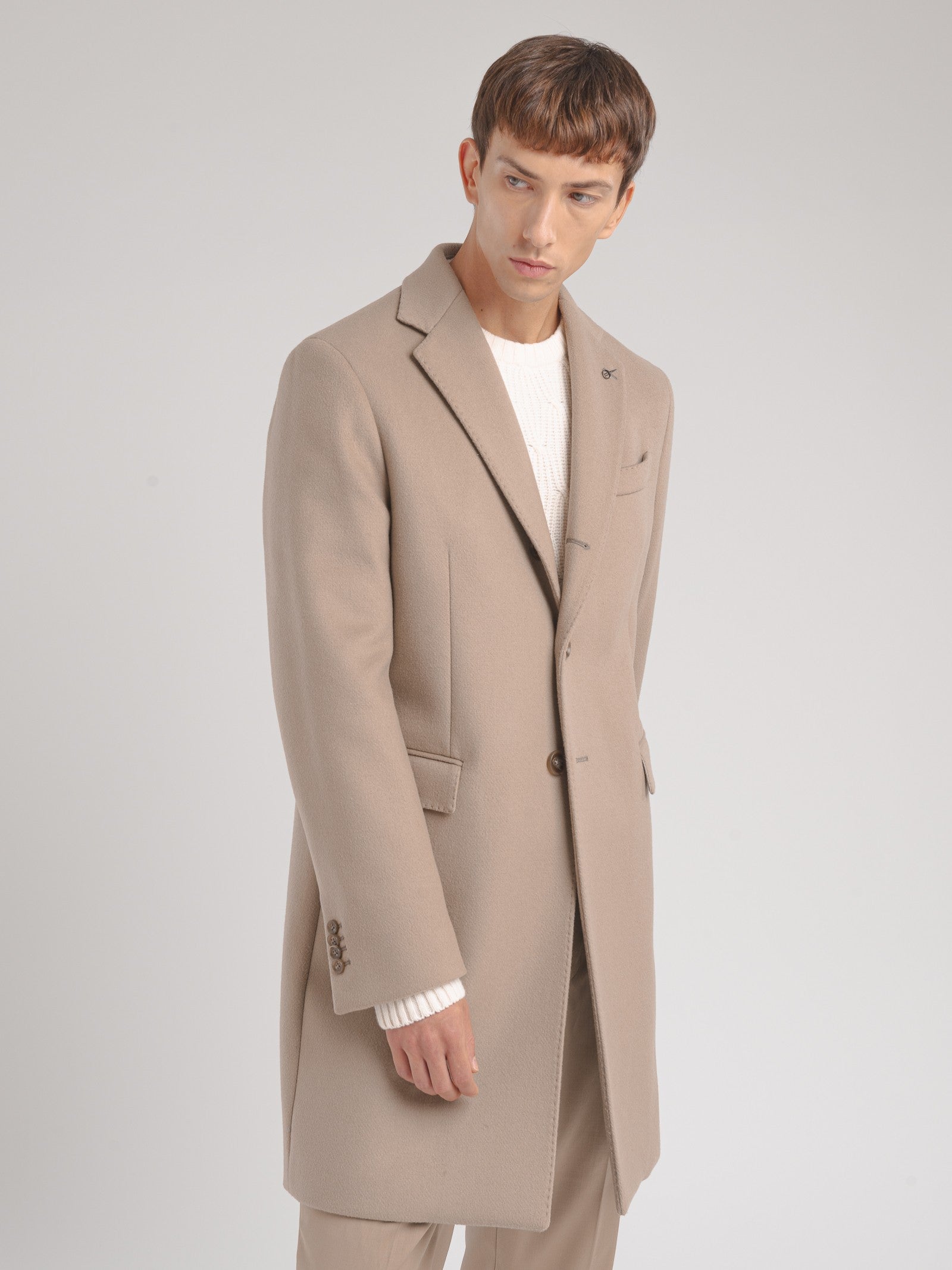 Cappotto panno misto lana 44 / BEIGE