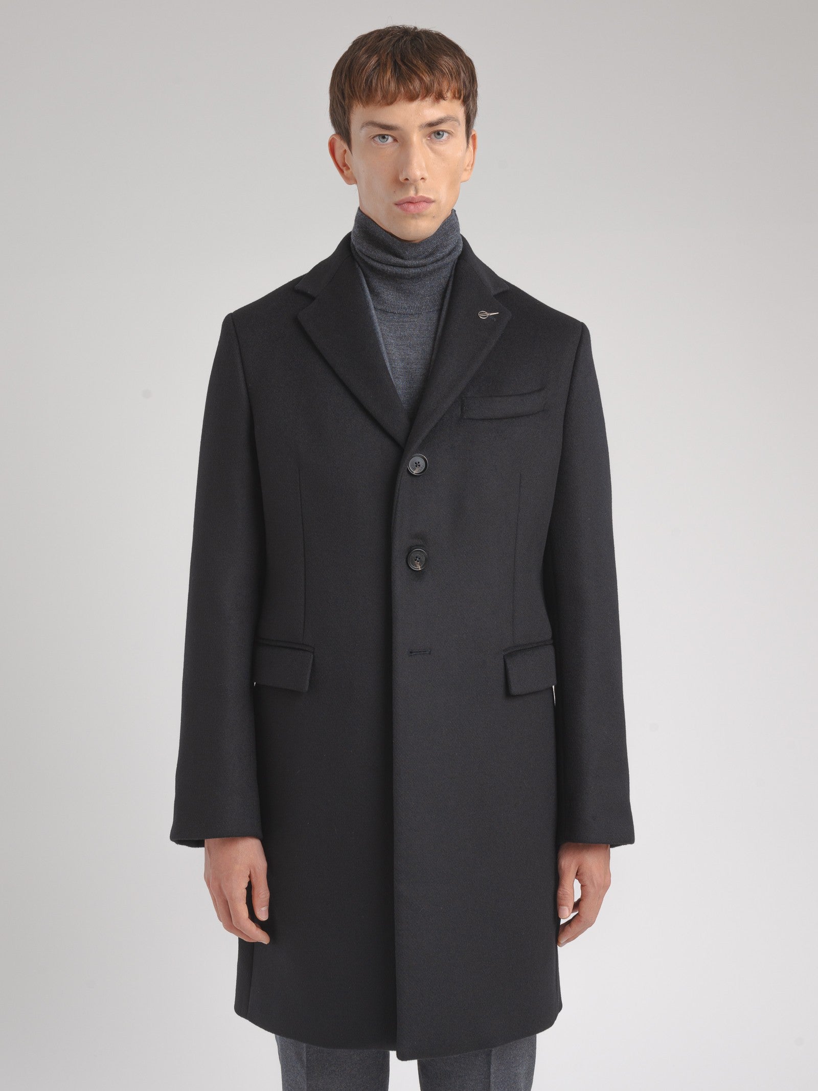 Cappotto panno misto lana 44 / NERO