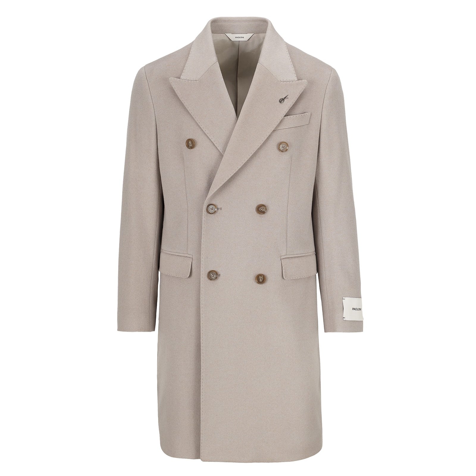 Cappotto doppiopetto panno drap puro cashmere 44 / BEIGE