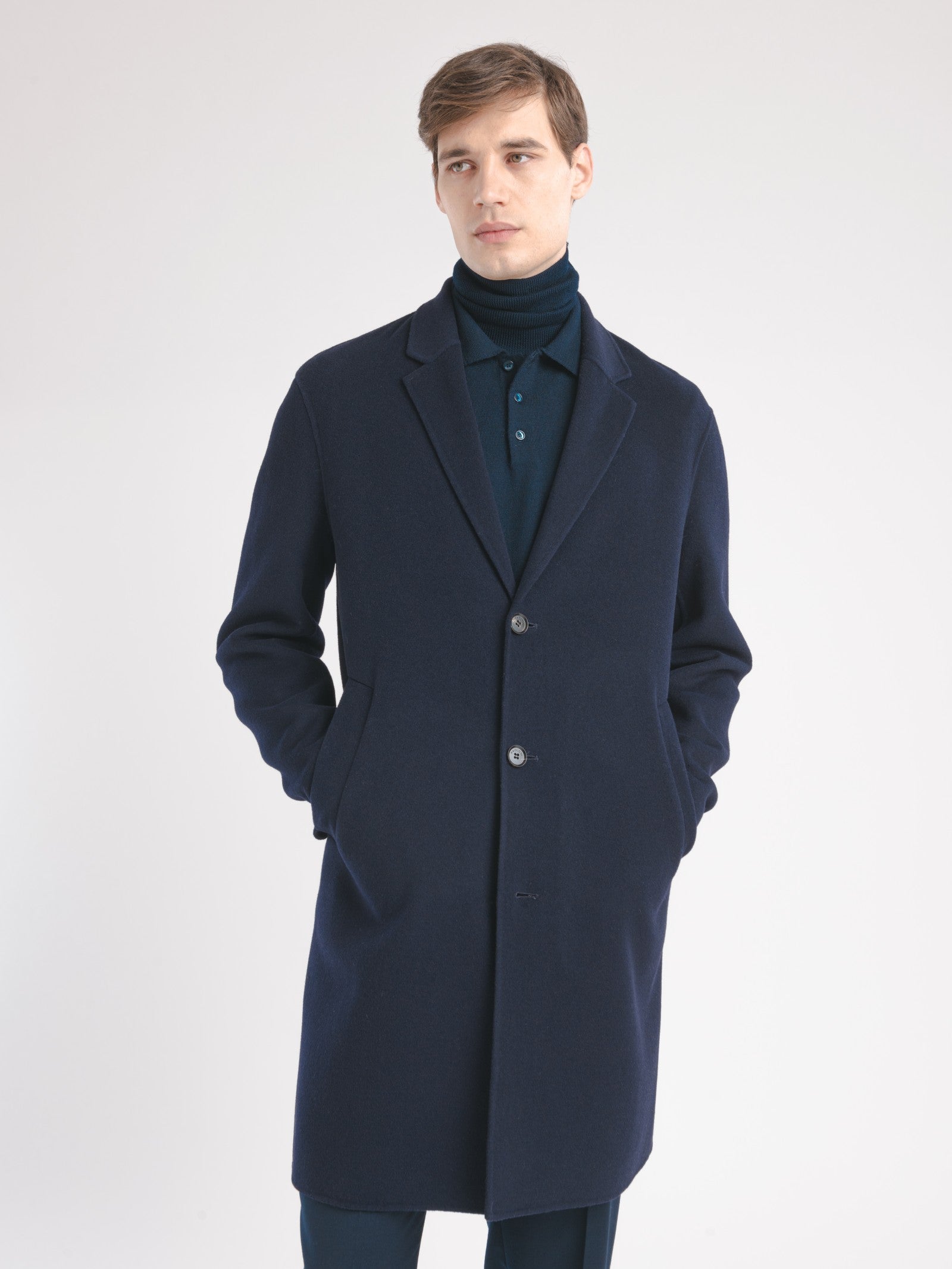 Cappotto panno misto lana 44 / BLU