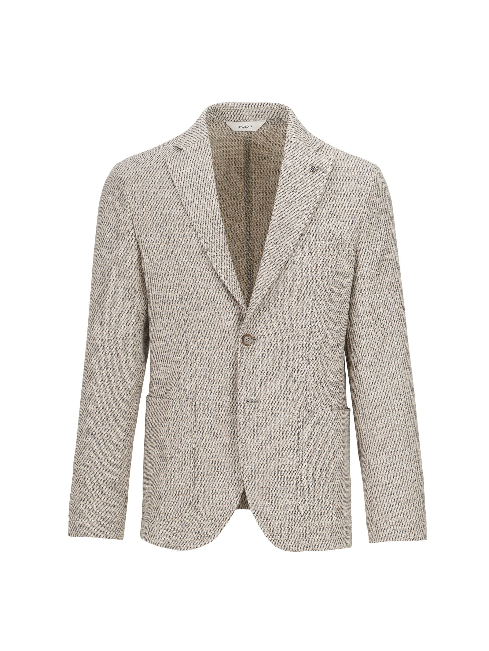 Giacca micropattern misto lana cashmere stretch 44 / BEIGE