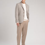 Giacca micropattern misto lana cashmere stretch 44 / BEIGE