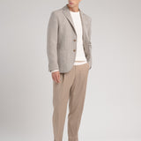 Giacca micropattern misto lana cashmere stretch 44 / BEIGE