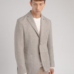 Giacca micropattern misto lana cashmere stretch 44 / BEIGE