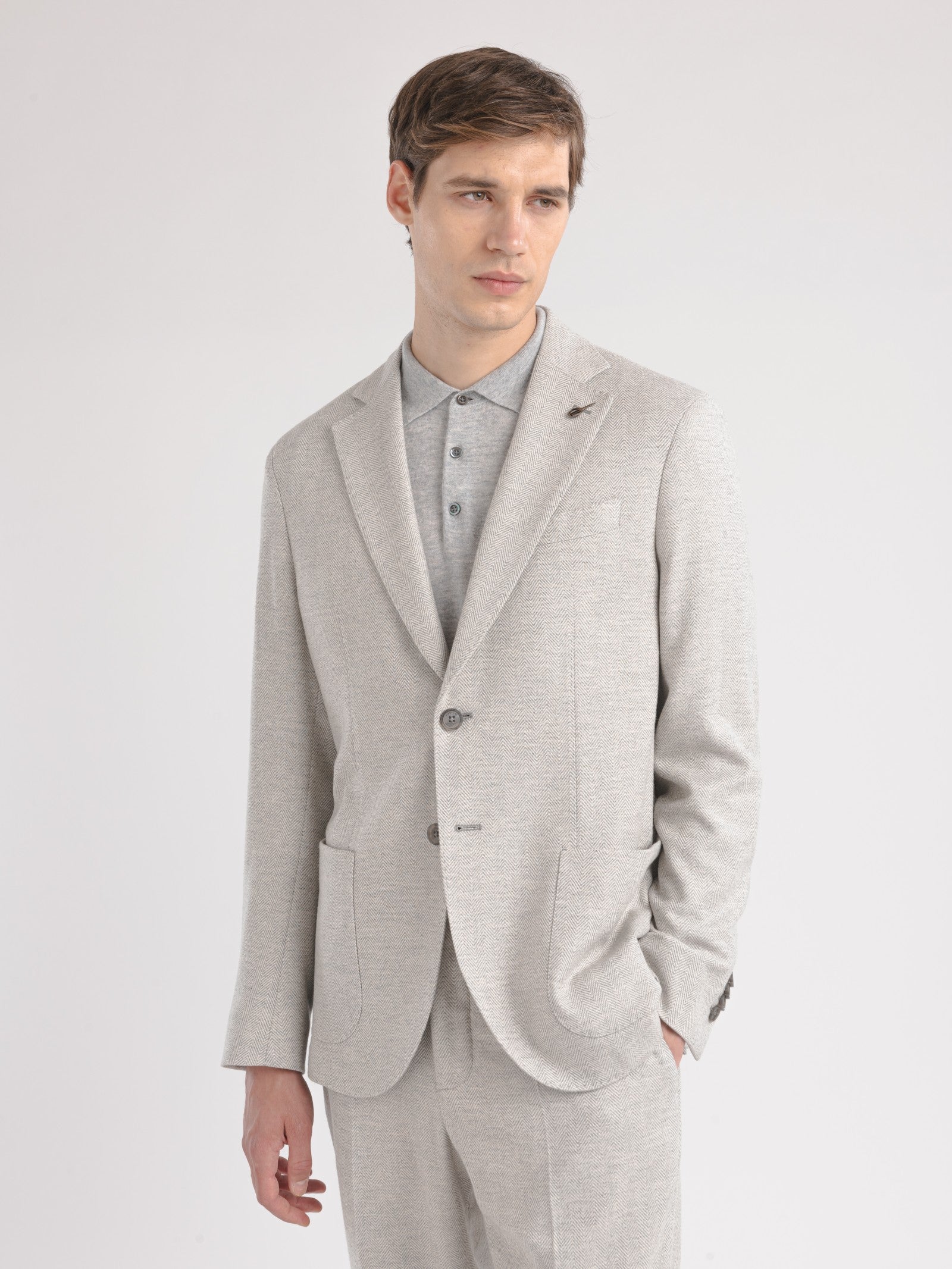 Giacca resca in misto lana stretch 44 / GRIGIO