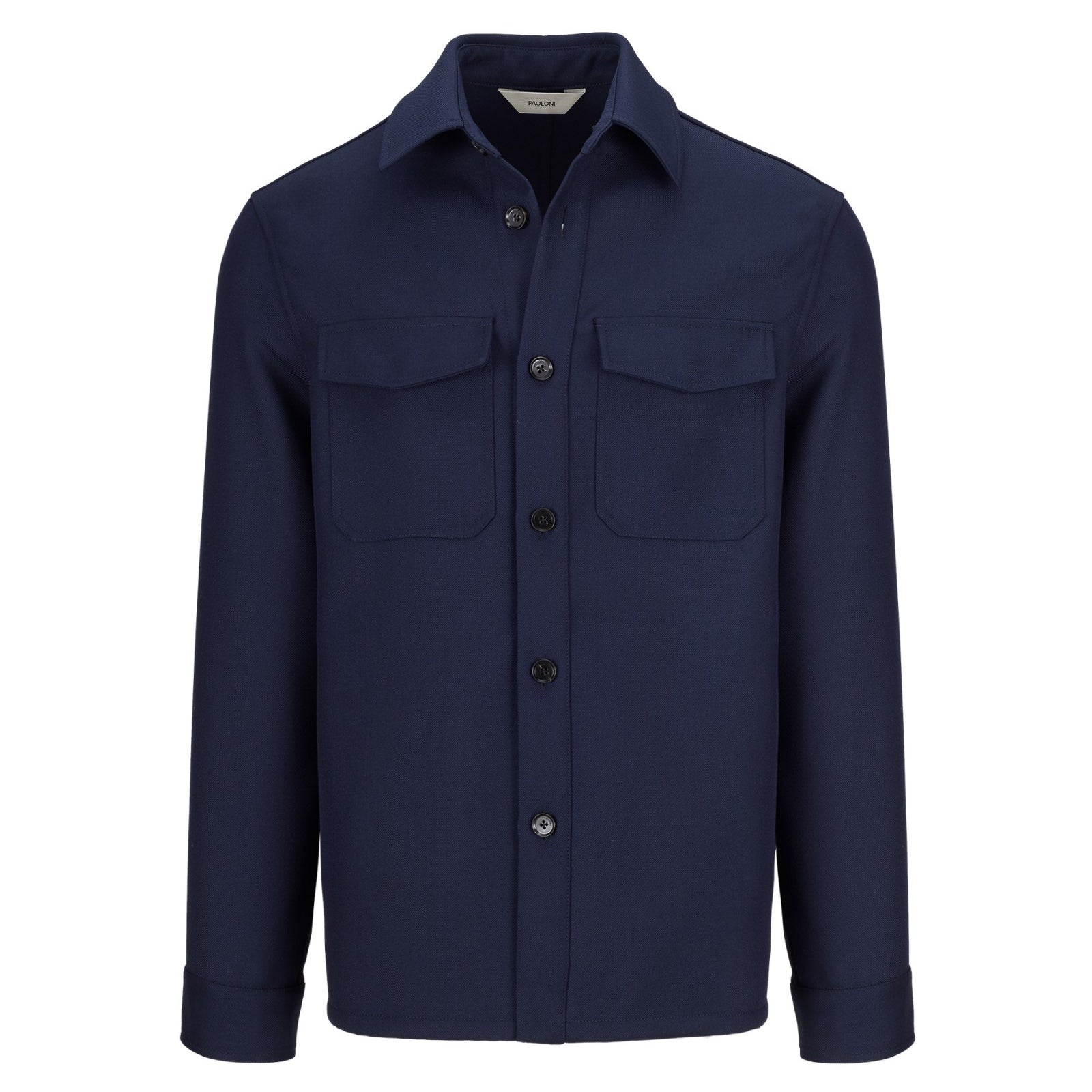 Overshirt armatura diagonale in misto lana 44 / BLU