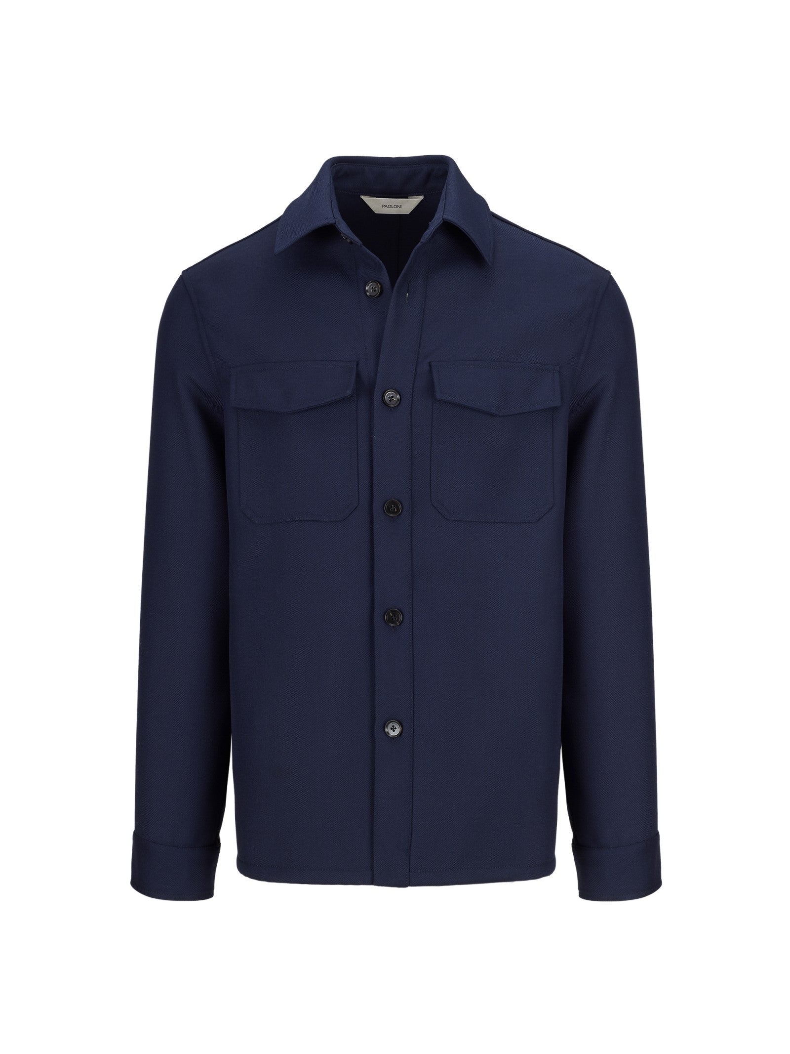 Overshirt armatura diagonale in misto lana 44 / BLU