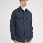 Overshirt armatura diagonale in misto lana 44 / BLU