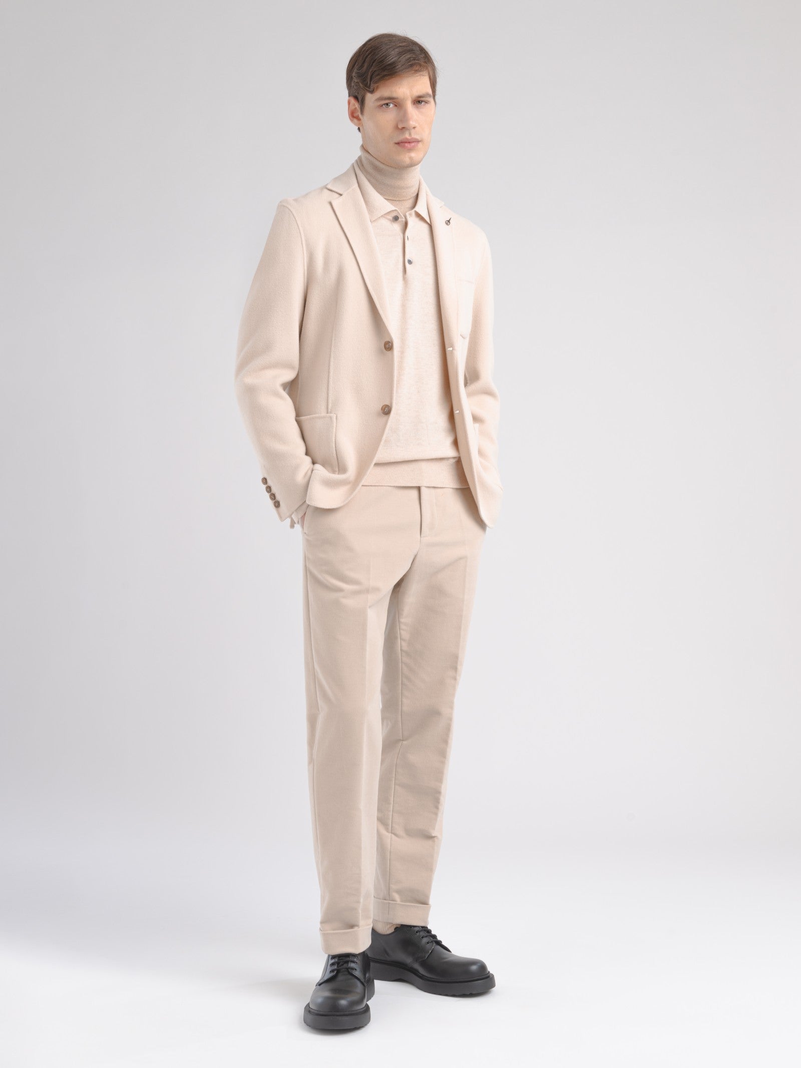 Giacca slim panno misto lana 44 / BEIGE