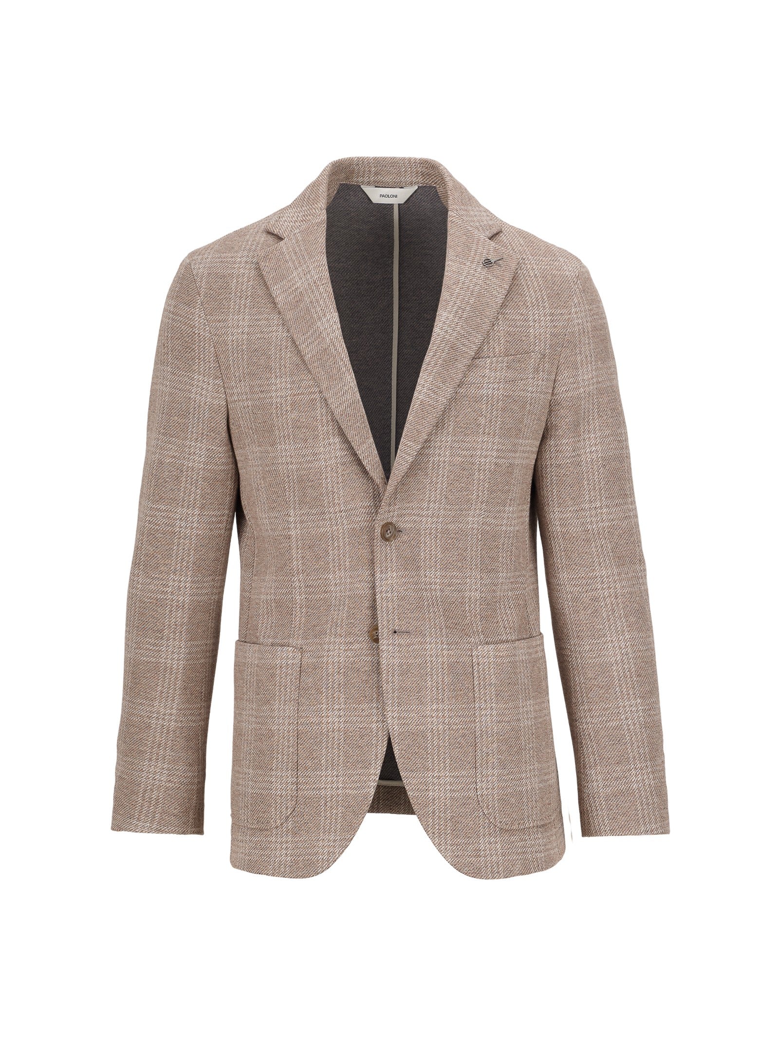 Giacca check jersey di cotone 44 / BEIGE