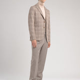 Giacca check jersey di cotone 44 / BEIGE