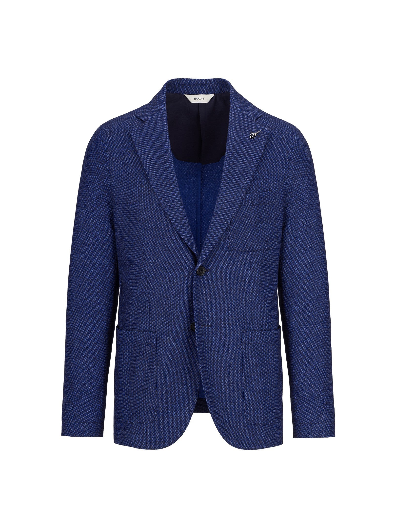 Giacca micropattern jersey misto cotone 44 / BLU