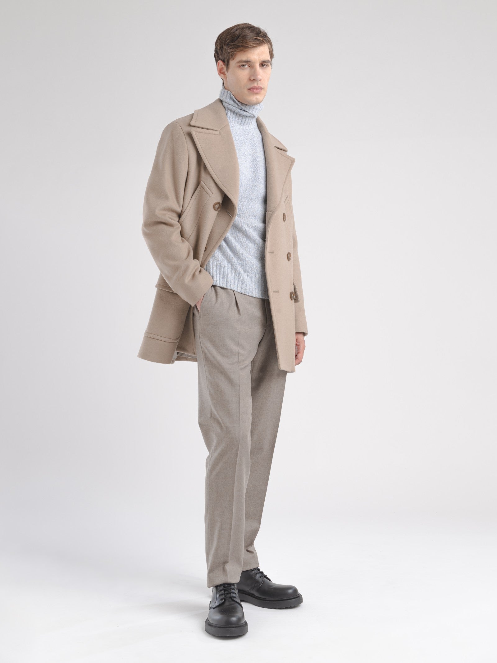 Peacoat panno misto lana 44 / BEIGE