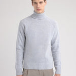 Maglione collo alto misto lana 44 / CELESTE