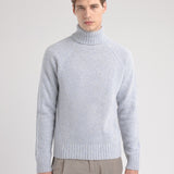 Maglione collo alto misto lana 44 / CELESTE