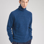 Maglione collo alto misto lana 44 / BLU