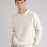 Maglione girocollo misto lana 44 / BIANCO