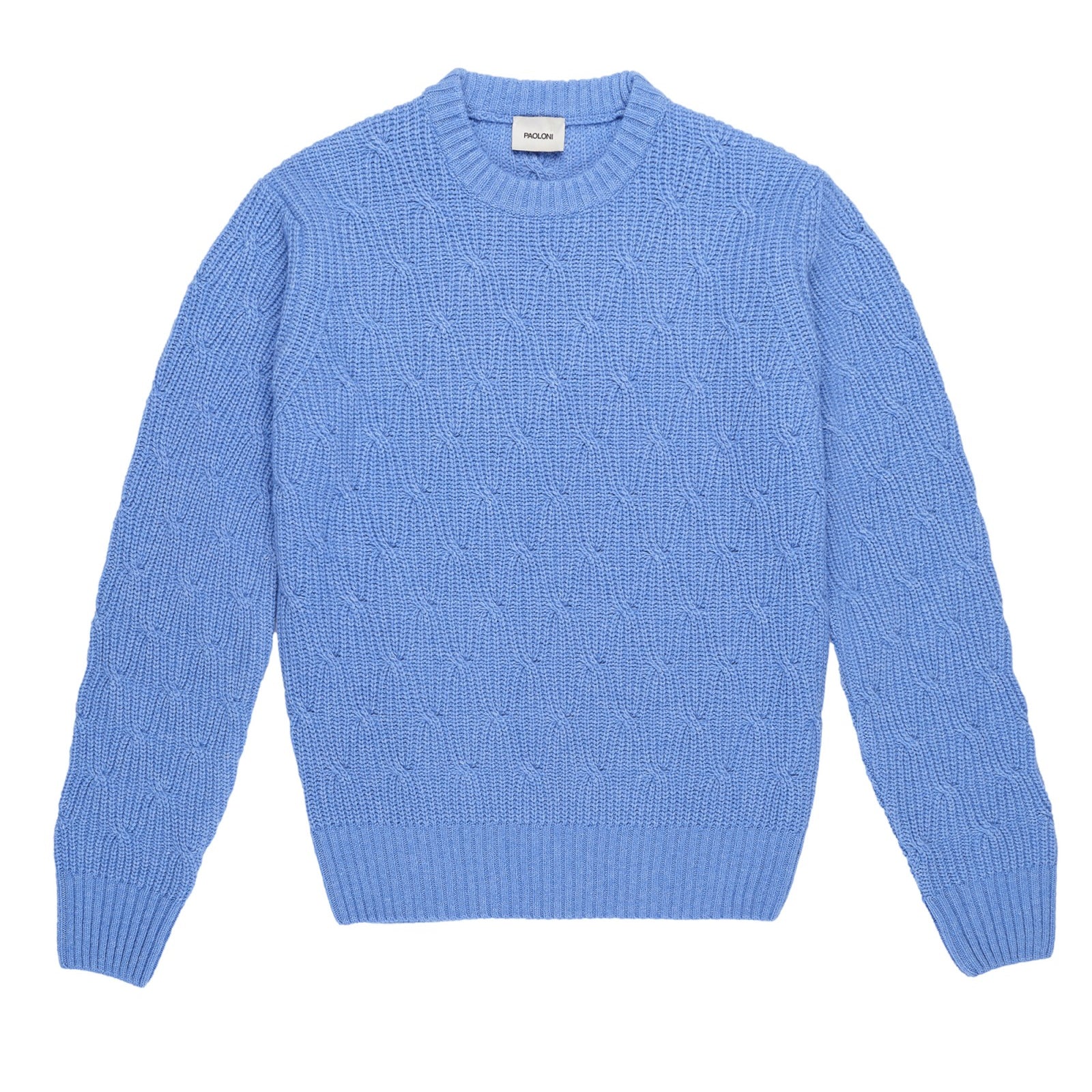 Maglione girocollo misto lana 44 / AZZURRO