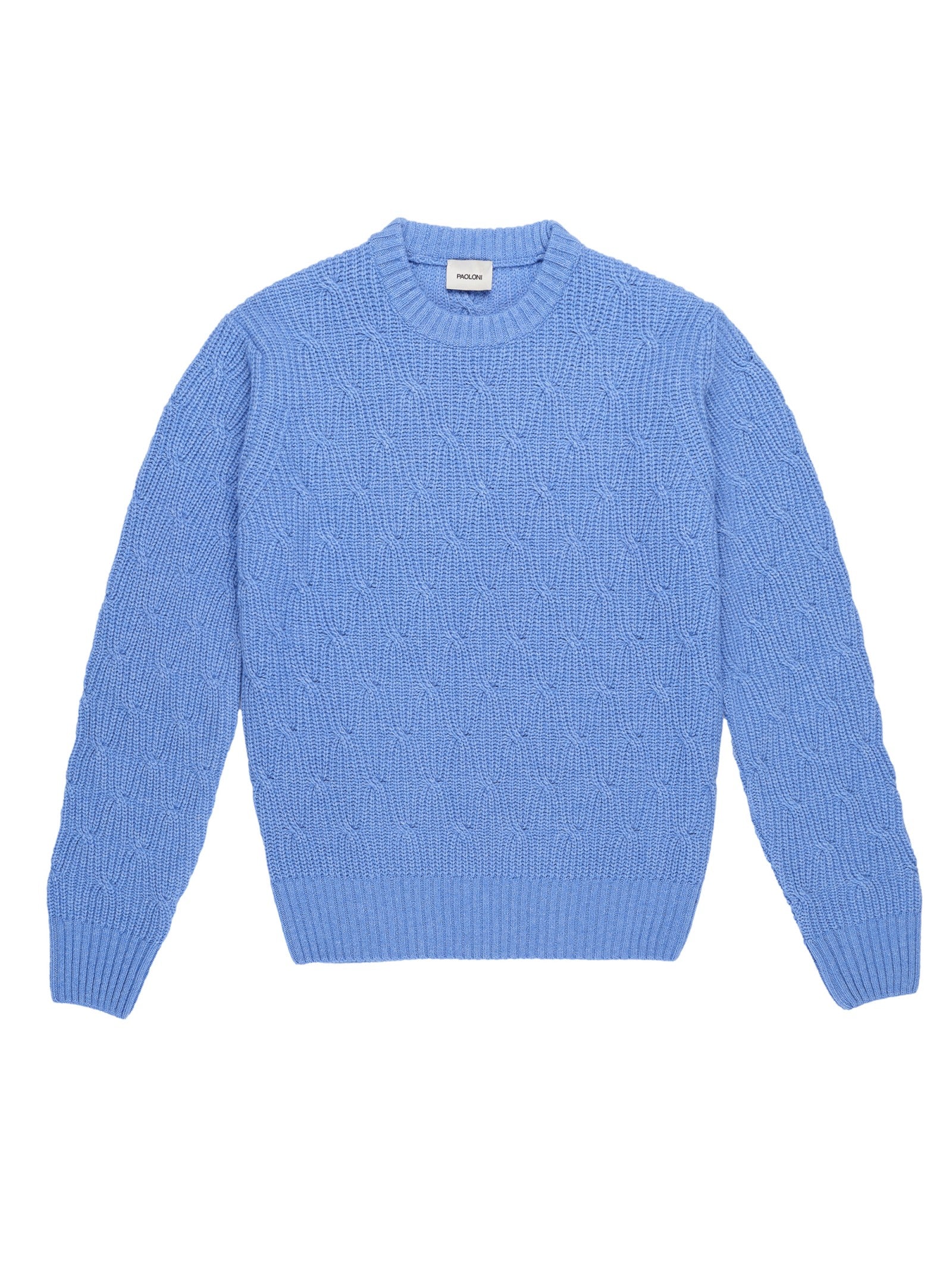 Maglione girocollo misto lana 44 / AZZURRO