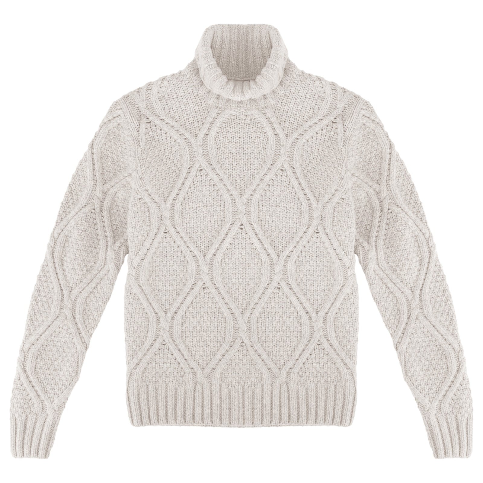 Maglione collo alto misto lana 44 / BIANCO