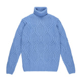 Maglione collo alto misto lana 44 / AZZURRO