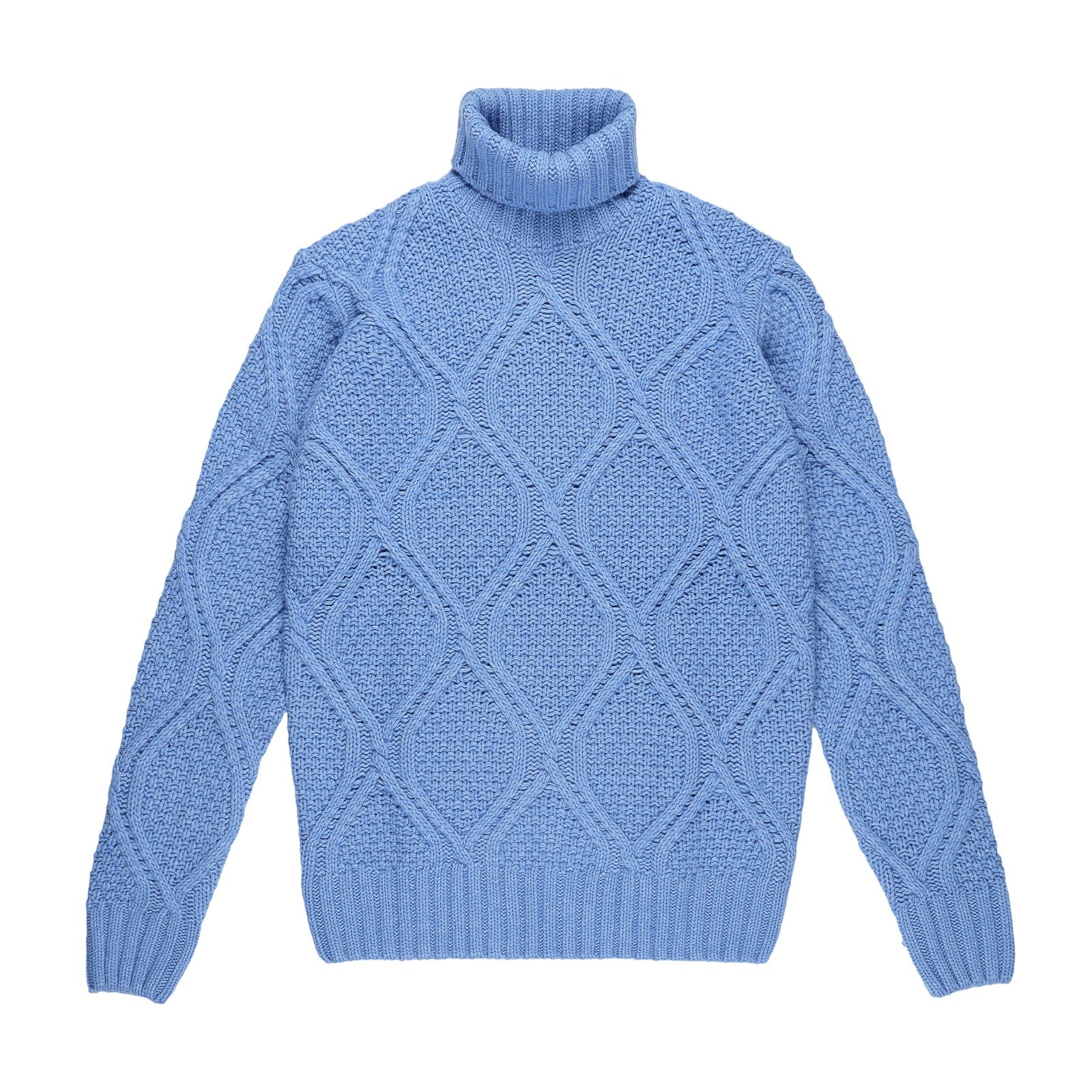 Maglione collo alto misto lana 44 / AZZURRO