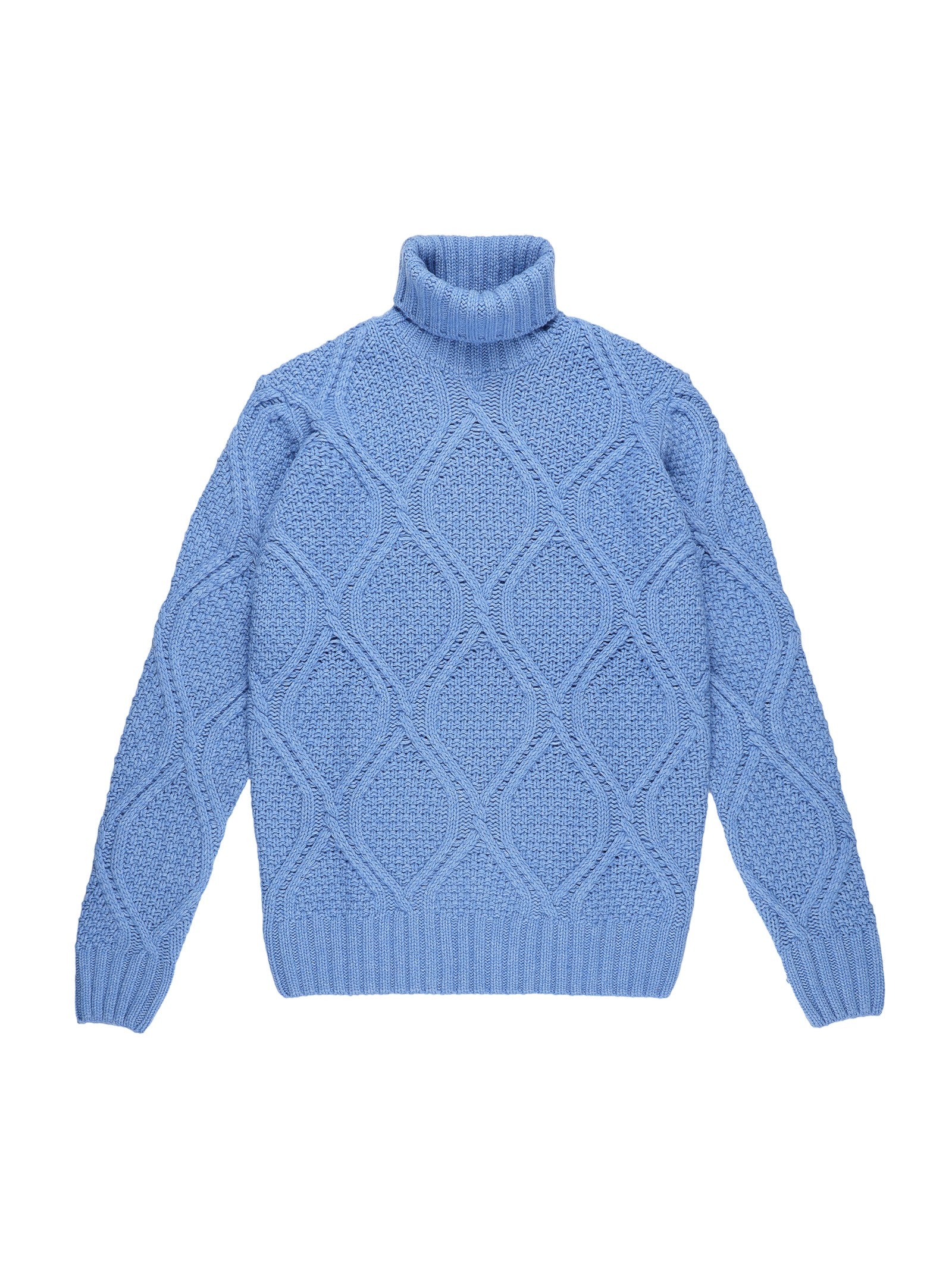 Maglione collo alto misto lana 44 / AZZURRO