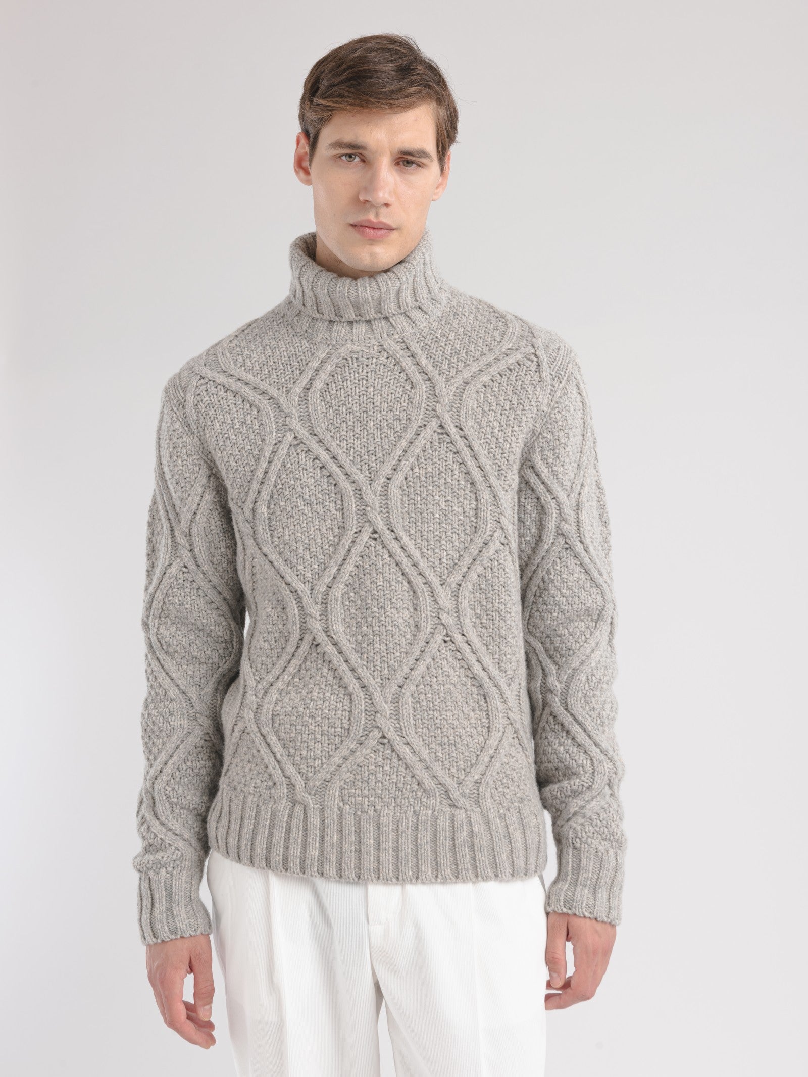 Maglione collo alto misto lana 44 / GRIGIO