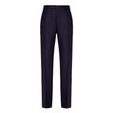 Pantalone pinces flanella di lana stretch 44 / BLU