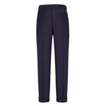 Pantalone wide fit flanne di lana stretch 44 / BLU