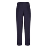 Pantalone wide fit flanne di lana stretch 44 / BLU