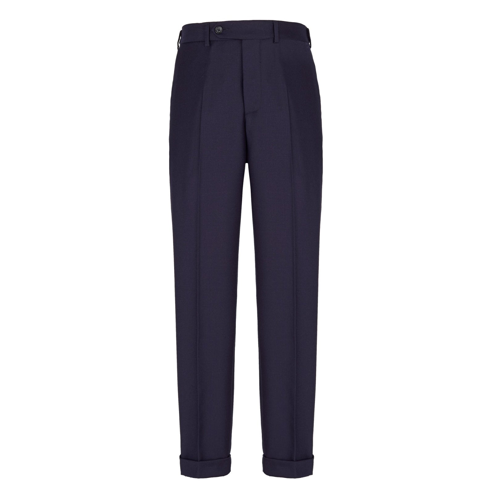 Pantalone wide fit flanne di lana stretch 44 / BLU