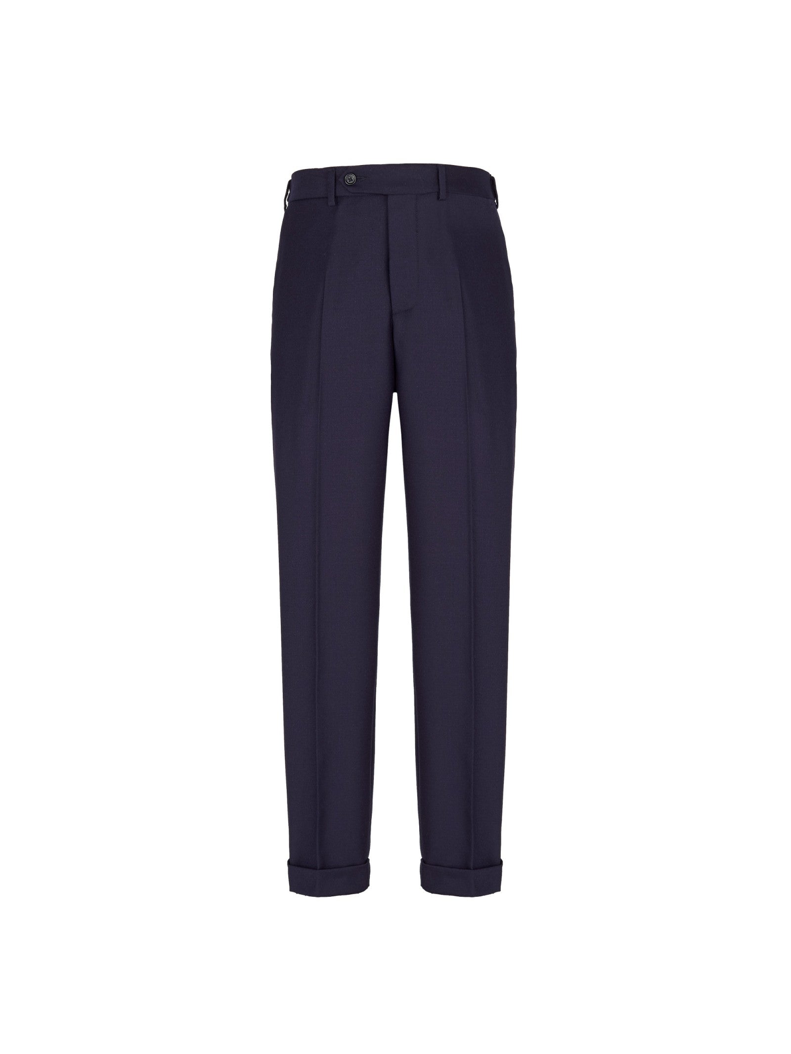 Pantalone wide fit flanne di lana stretch 44 / BLU