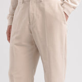 Pantalone wide fit fustagno di cotone stretch 44 / BEIGE