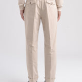 Pantalone wide fit fustagno di cotone stretch 44 / BEIGE