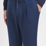 Pantalone jogging flanella di lana stretch 44 / BLU