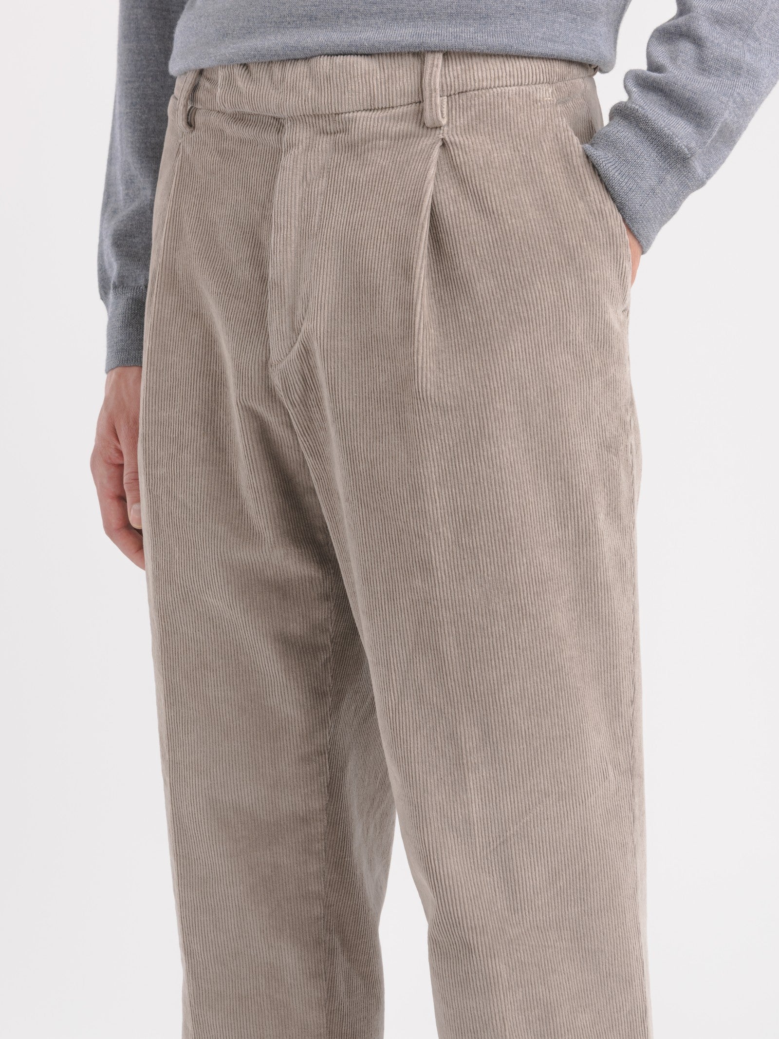 Pantalone tinto velluto a coste stretch 44 / BEIGE