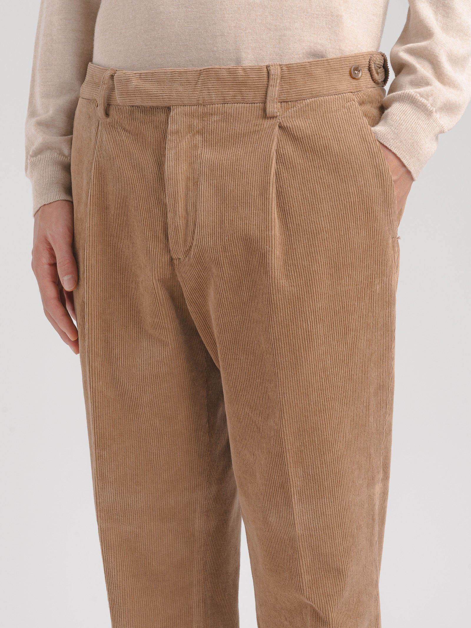 Pantalone tinto velluto a coste stretch 44 / BEIGE