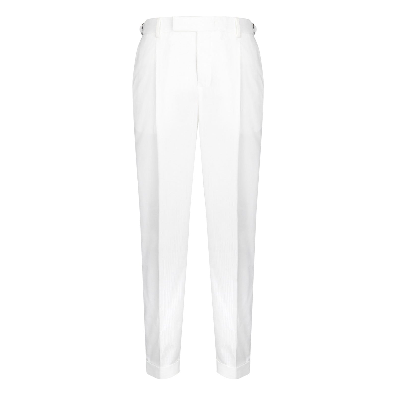 Pantalone pinces velluto a coste 44 / BIANCO