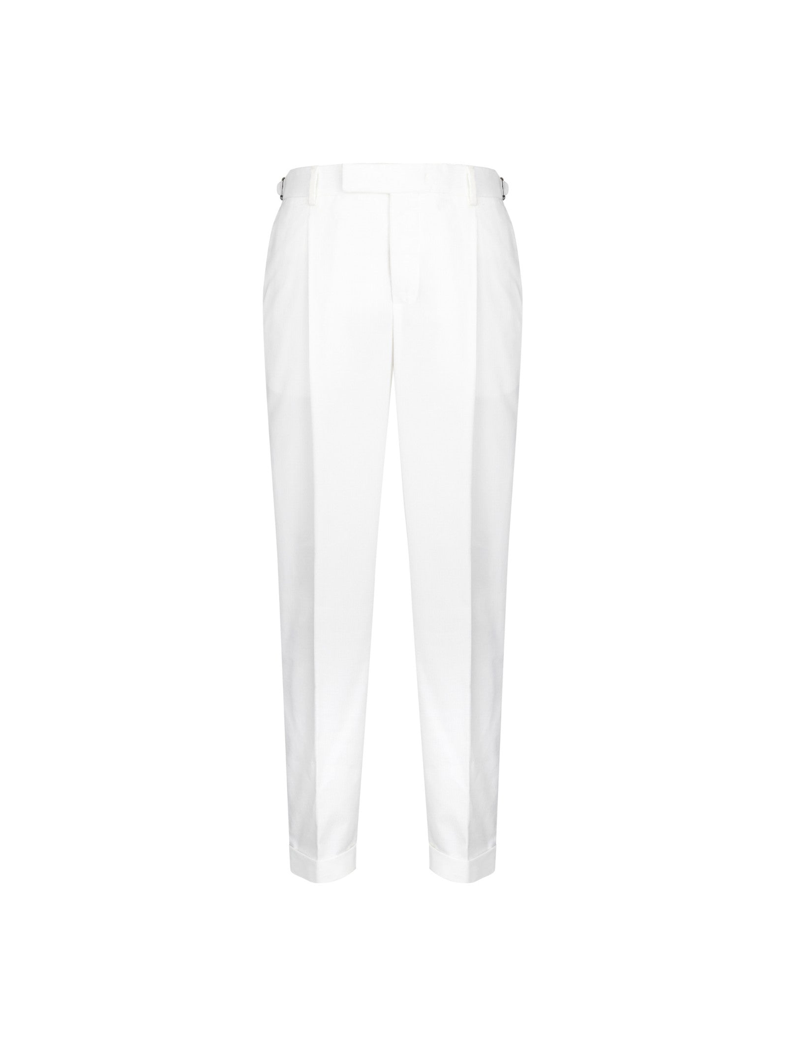 Pantalone pinces velluto a coste 44 / BIANCO