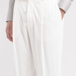 Pantalone pinces velluto a coste 44 / BIANCO