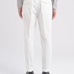 Pantalone pinces velluto a coste 44 / BIANCO