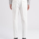 Pantalone pinces velluto a coste 44 / BIANCO