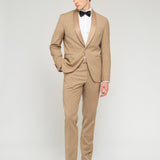 Abito in fresco di lana stretch 44 / BEIGE