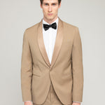 Abito in fresco di lana stretch 44 / BEIGE