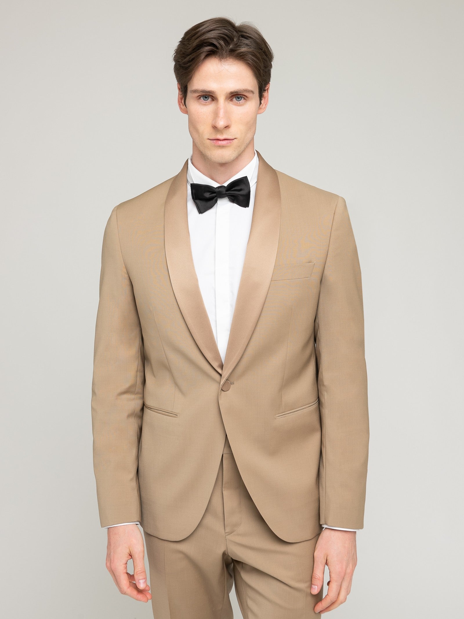 Abito in fresco di lana stretch 44 / BEIGE