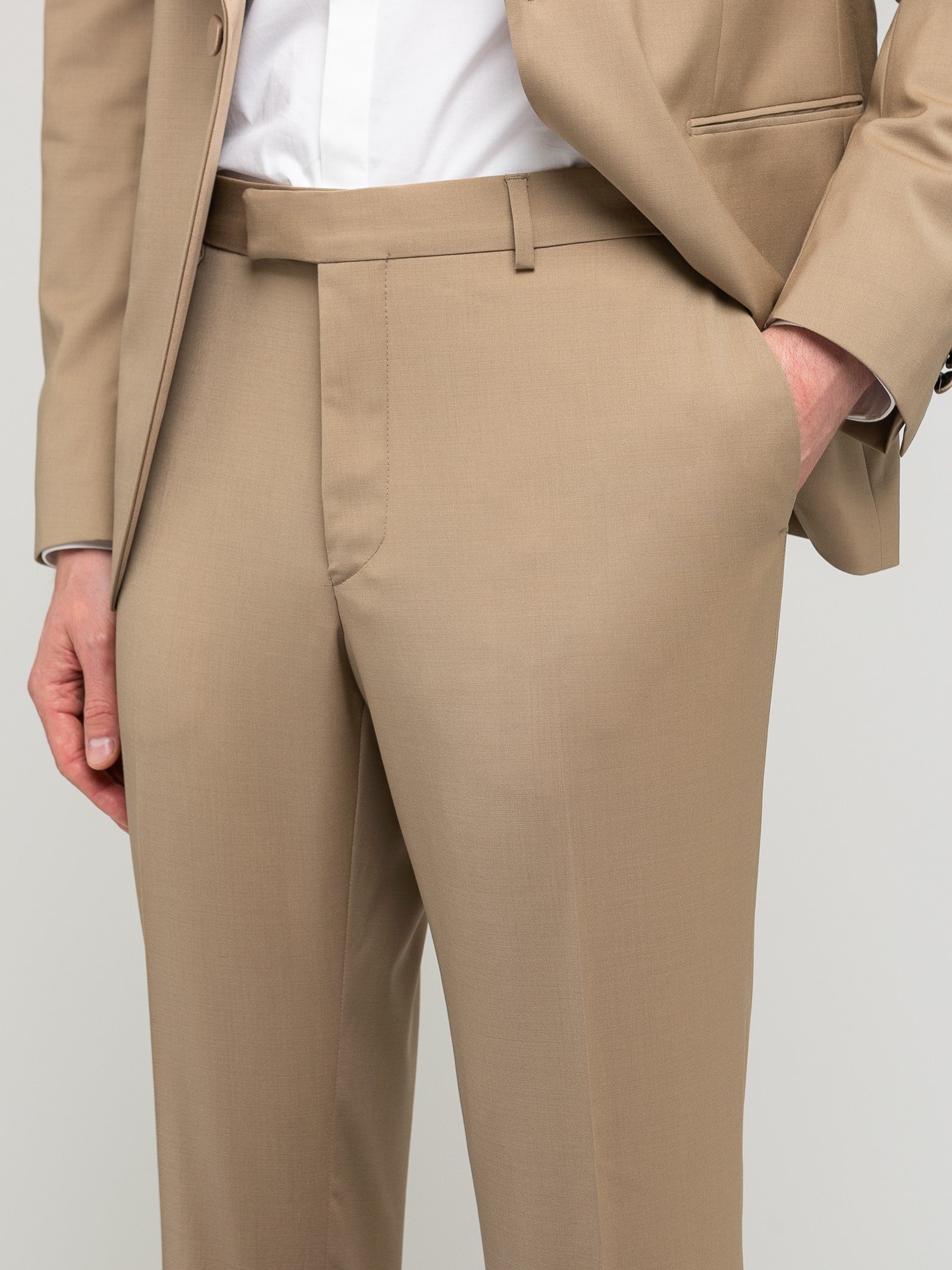 Abito in fresco di lana stretch 44 / BEIGE