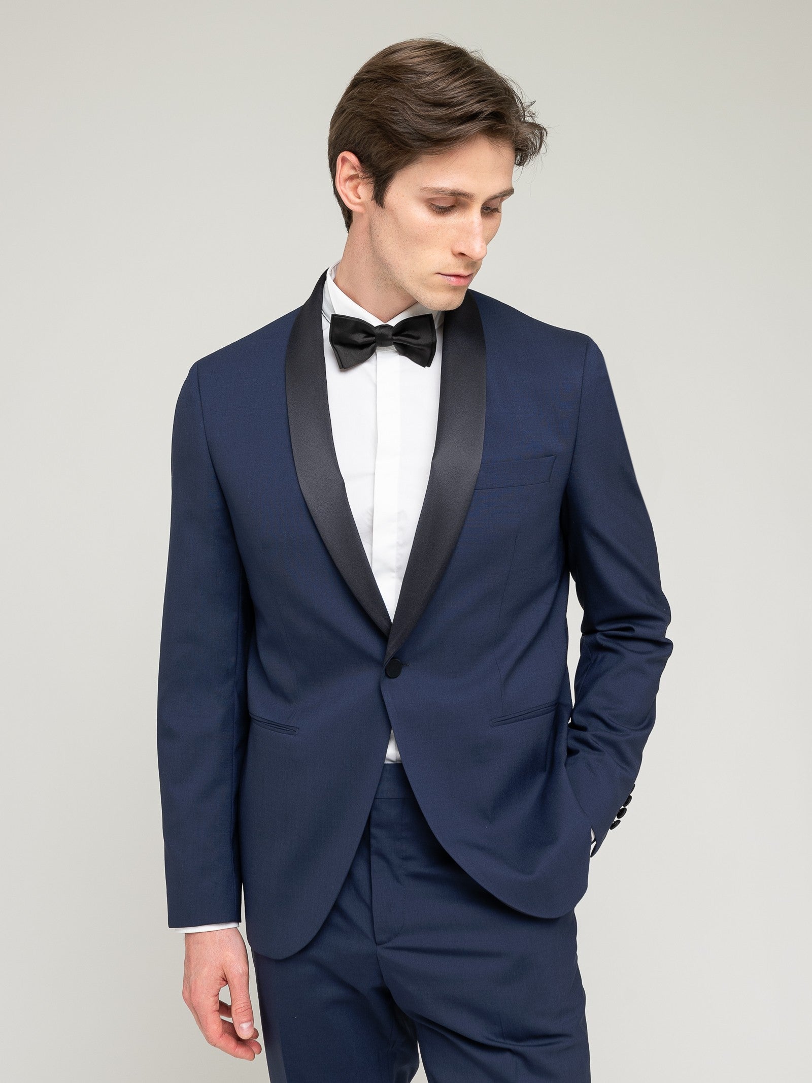 Abito in fresco di lana stretch 44 / BLU
